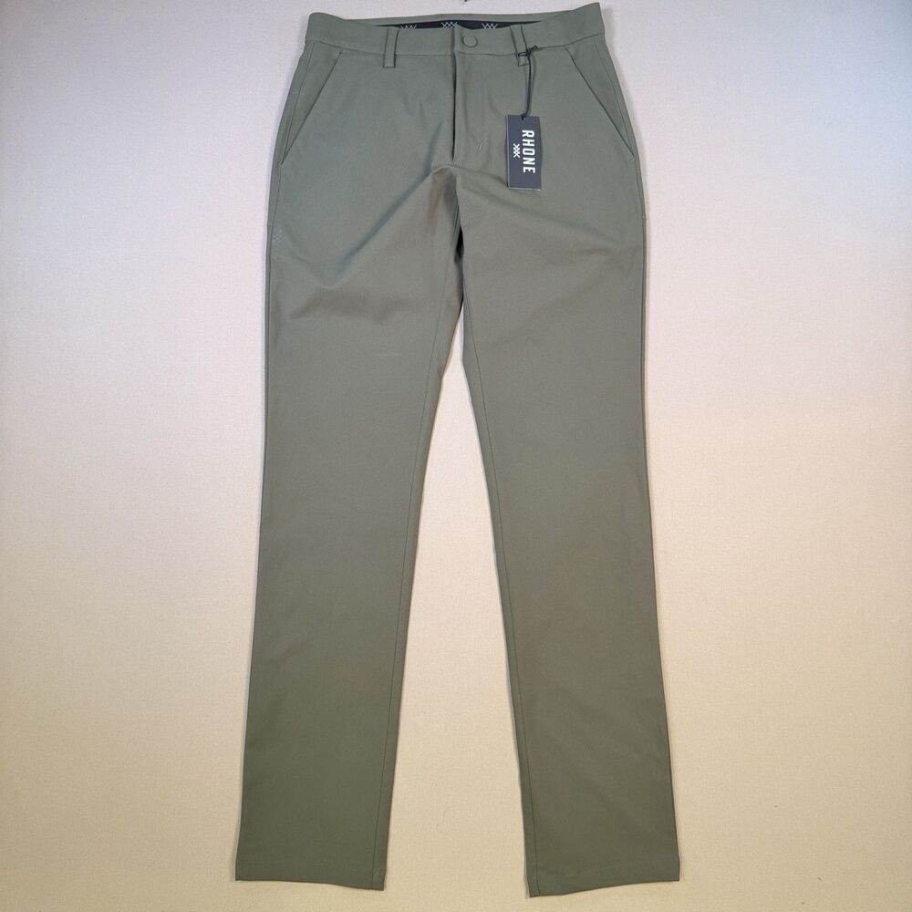 NWT Rhone Pants Mens Sz 28x32 Green Gotham Pant Slim Fit Performance MSRP $104